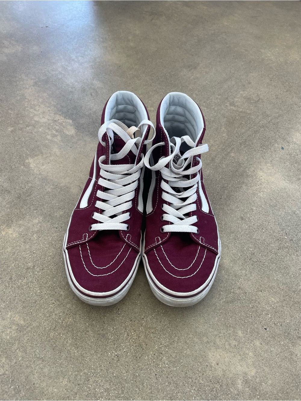 Vans High-Top Canvas Sneakers Burgundy 7.5